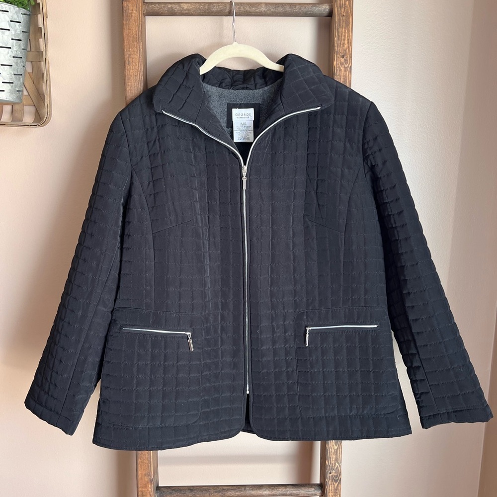 Black Quilted Spring Jacket